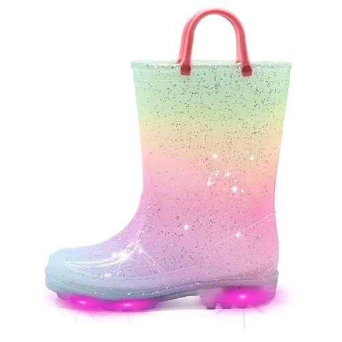 EUXTERPA Toddler Light‑Up Rain Boots